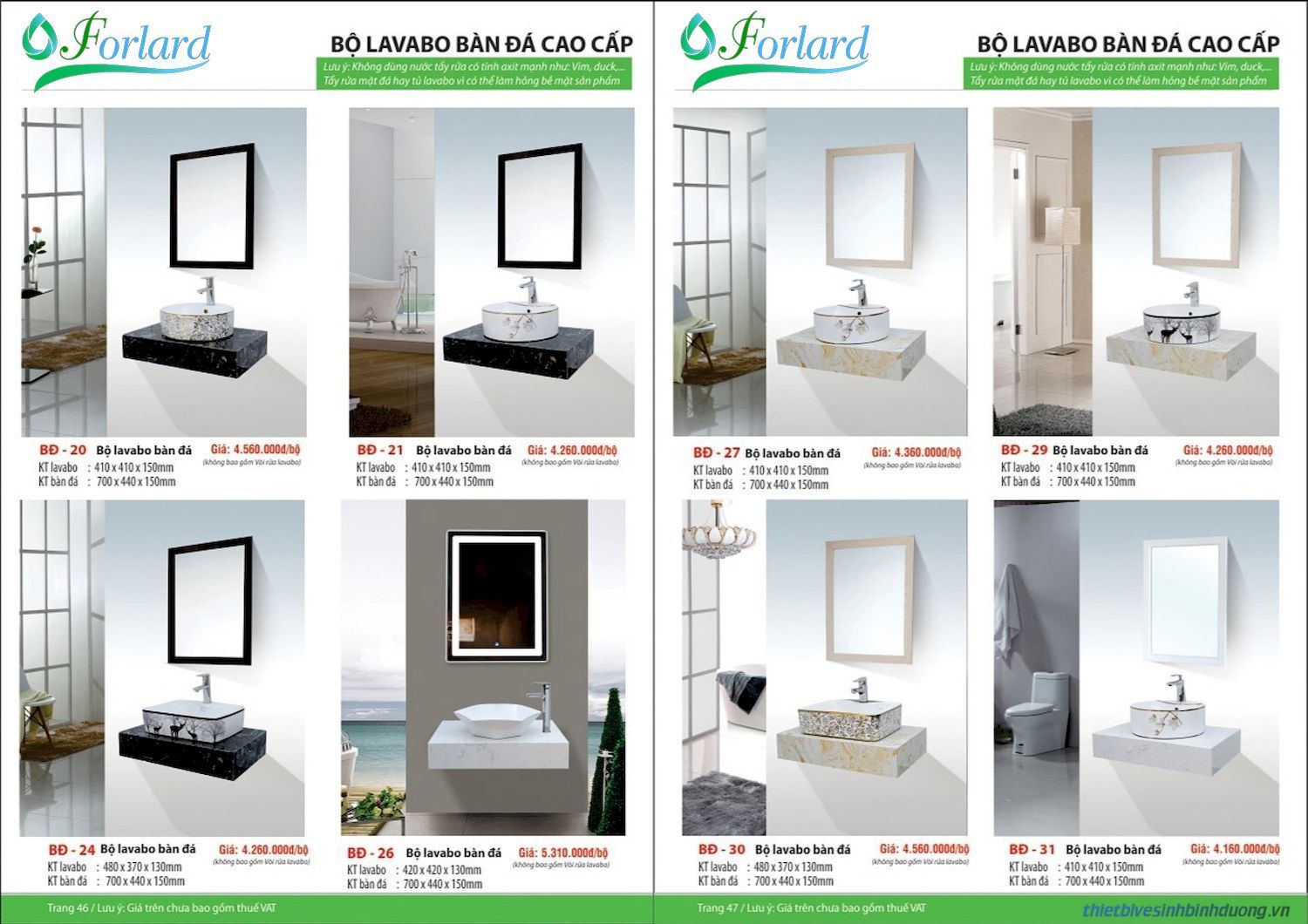 Thiết bị vệ sinh FORLARD Catalogue và Bảng giá mới nhất /Page 23